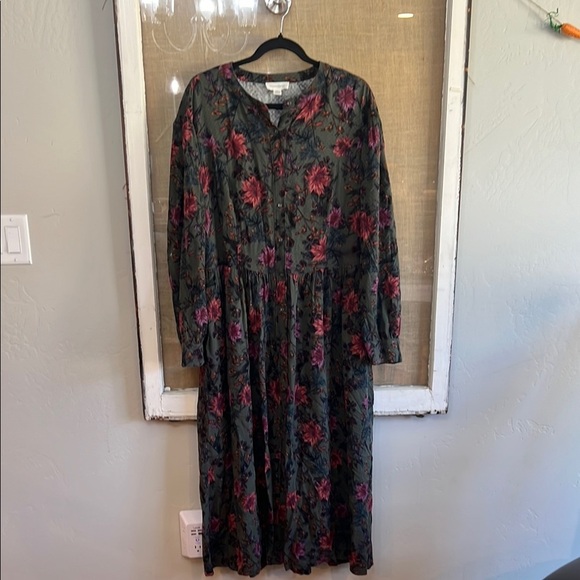 Treasure & Bond Dresses & Skirts - Dress- Floral Green and Pink Boutique  Dress